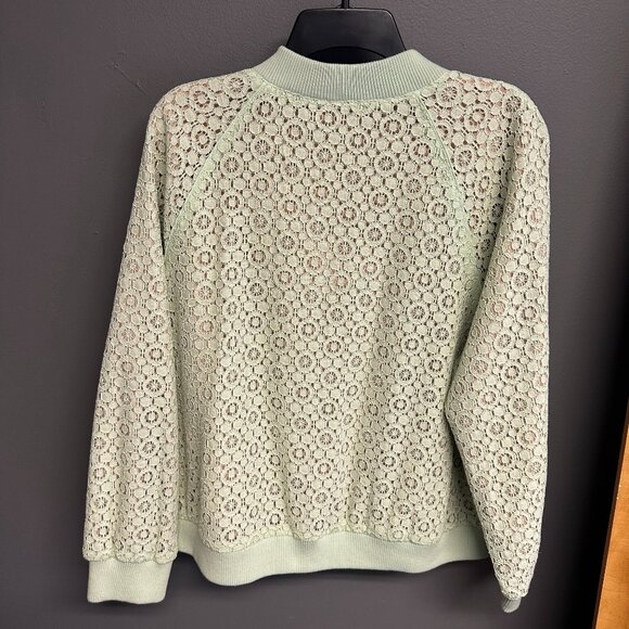 Victoria Beckman Mint Eyelet Lace Womens Plus Size 2X Zip Up Spring Jacket - Picture 4 of 5